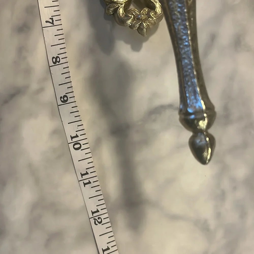 Vintage Gold Tone Ornate metal Hollywood Regency wall Hanging pair candlestick